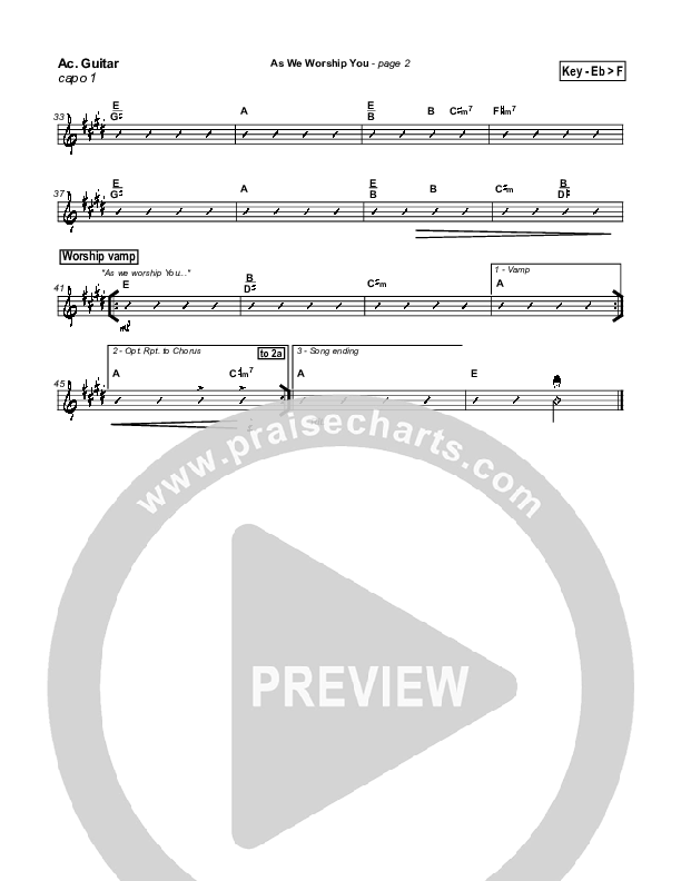 As We Worship You Acoustic Guitar (Tommy Walker)