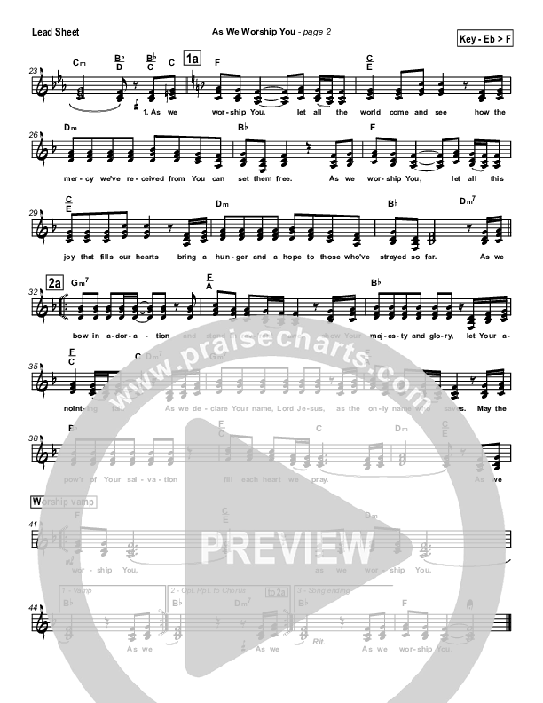 As We Worship You Lead Sheet (Tommy Walker)