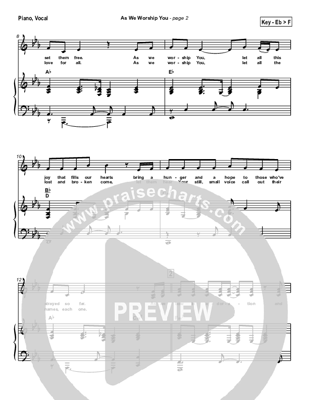 As We Worship You Piano/Vocal Pack (Tommy Walker)