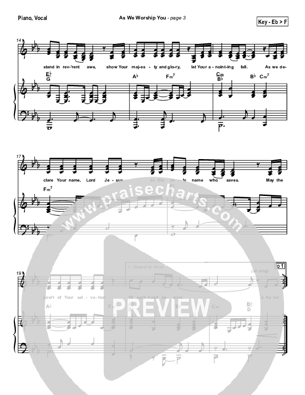 As We Worship You Piano/Vocal Pack (Tommy Walker)