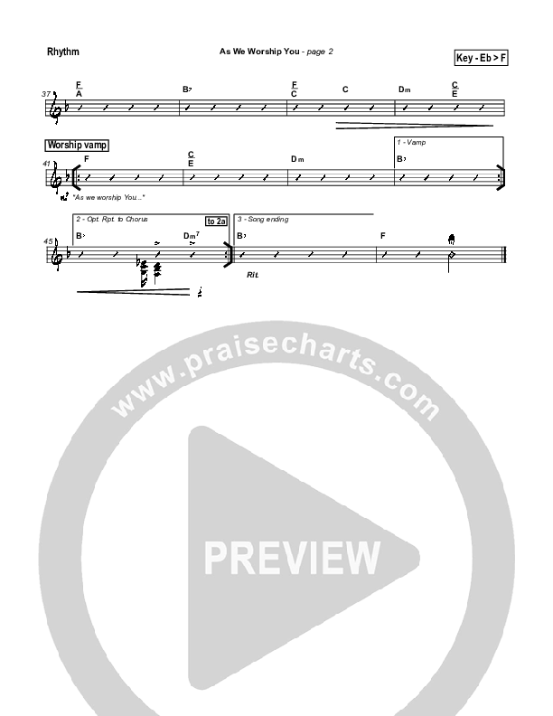 As We Worship You Rhythm Chart (Tommy Walker)