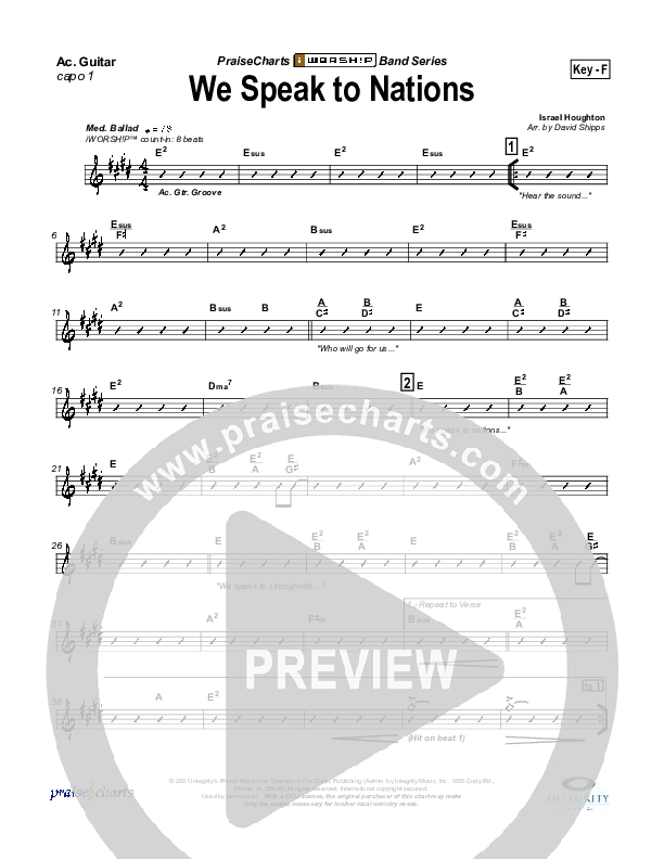 We Speak To Nations Rhythm Chart (Lakewood Church)