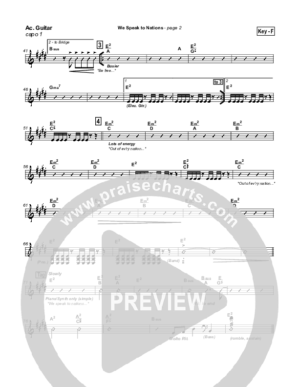 We Speak To Nations Acoustic Guitar (Lakewood Church)