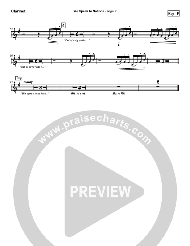 We Speak To Nations Clarinet (Lakewood Church)