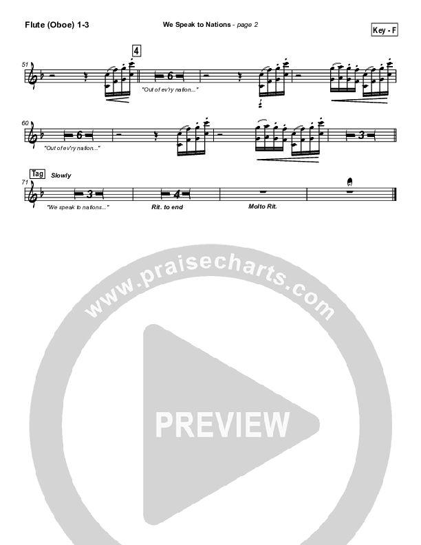 We Speak To Nations Flute/Oboe 1/2/3 (Lakewood Church)