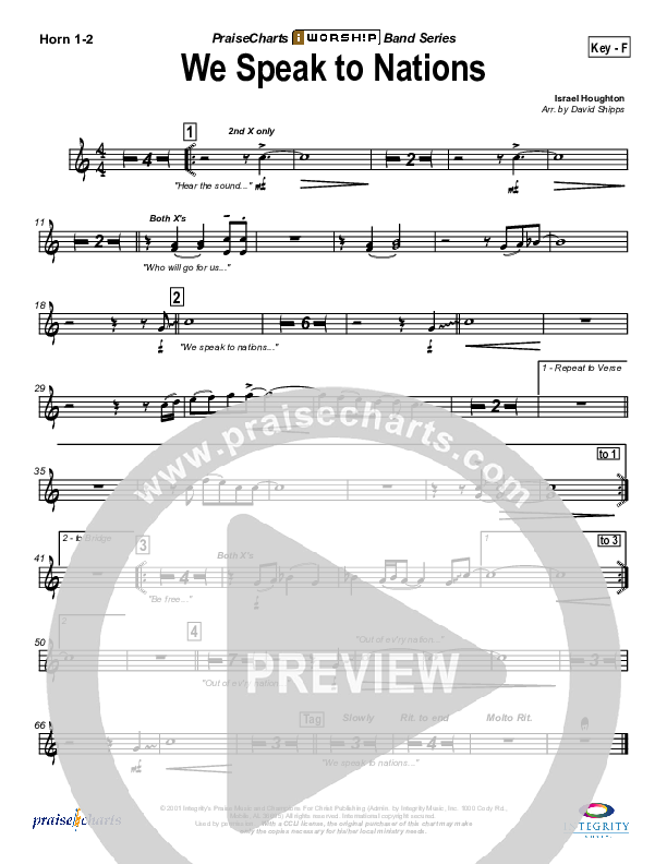 We Speak To Nations French Horn 1/2 (Lakewood Church)