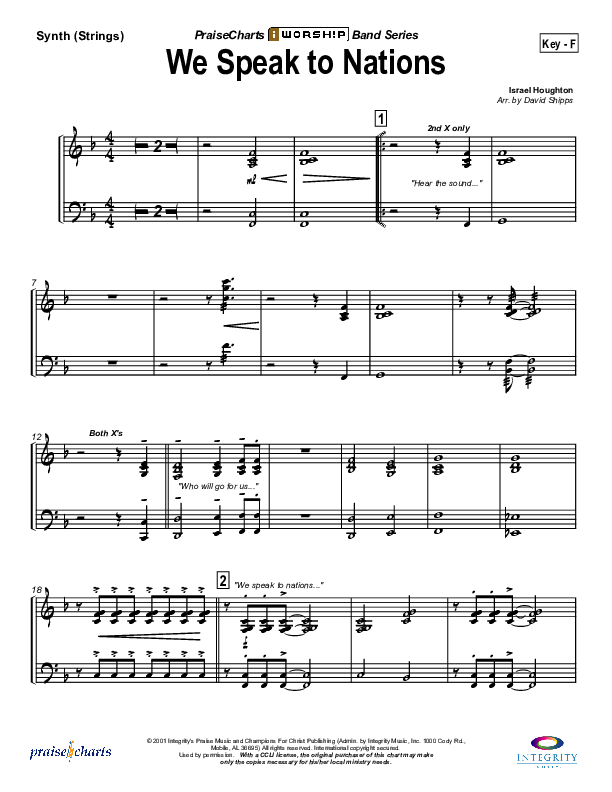 We Speak To Nations Synth Strings (Lakewood Church)