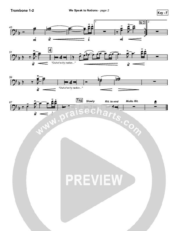 We Speak To Nations Trombone 1/2 (Lakewood Church)