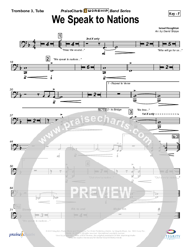 We Speak To Nations Trombone 3/Tuba (Lakewood Church)
