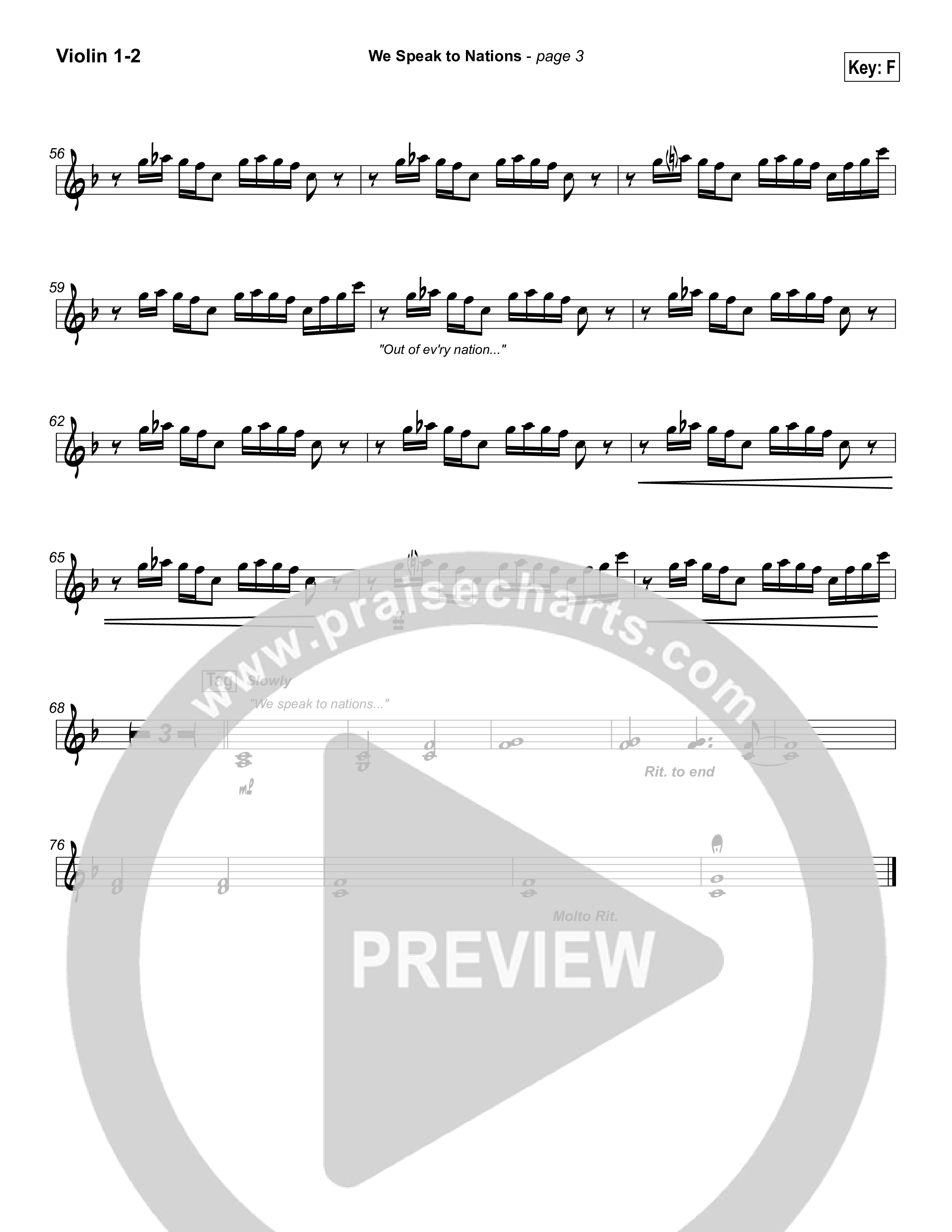 We Speak To Nations Violin 1/2 (Lakewood Church)