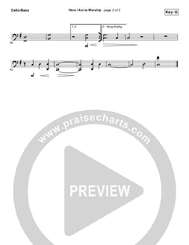 Here I Am To Worship Cello/Bass (Jonathan Noel)