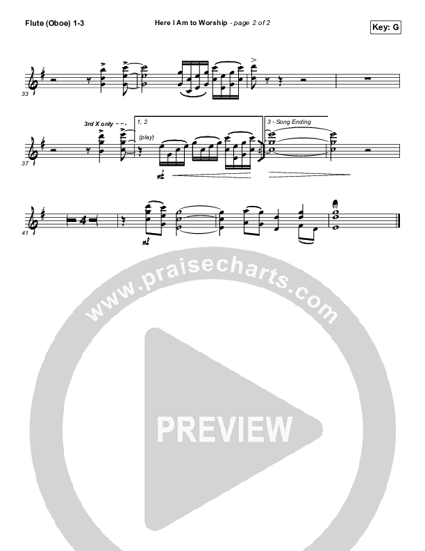 Here I Am To Worship Flute/Oboe 1/2/3 (Jonathan Noel)