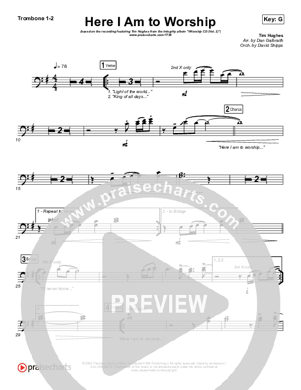 Here I Am To Worship Trombone 1/2 (Jonathan Noel)