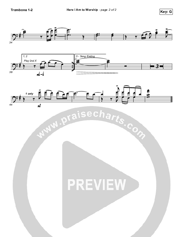 Here I Am To Worship Trombone 1/2 (Jonathan Noel)