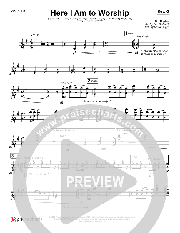 Here I Am To Worship Violin 1,2 (Jonathan Noel)