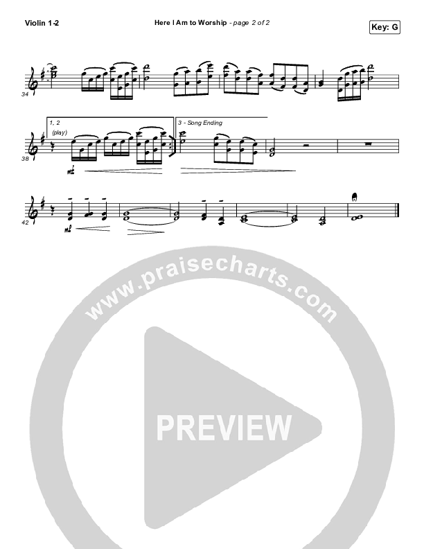 Here I Am To Worship Violin 1,2 (Jonathan Noel)