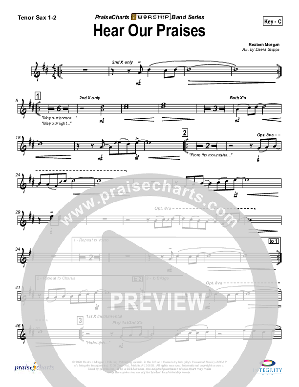 Hear Our Praises Tenor Sax 1/2 (Hillsong Worship)