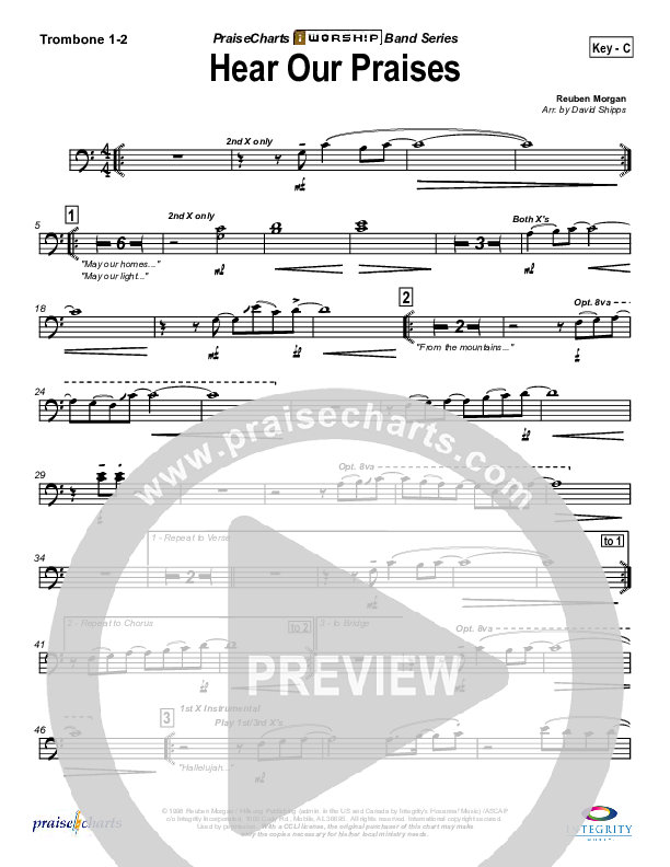 Hear Our Praises Trombone 1/2 (Hillsong Worship)