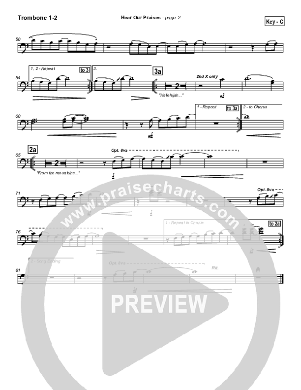 Hear Our Praises Trombone 1/2 (Hillsong Worship)