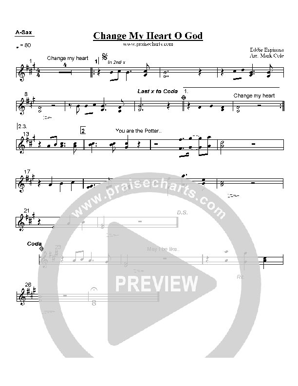Change My Heart Oh God Alto Sax (Eddie Espinosa)