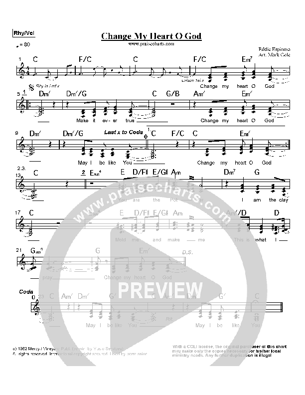 Change My Heart Oh God Rhythm/Vocal (Eddie Espinosa)