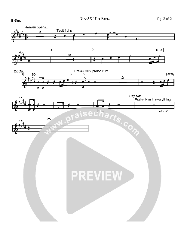 Shout Of The King Bari Sax (Hillsong Worship)