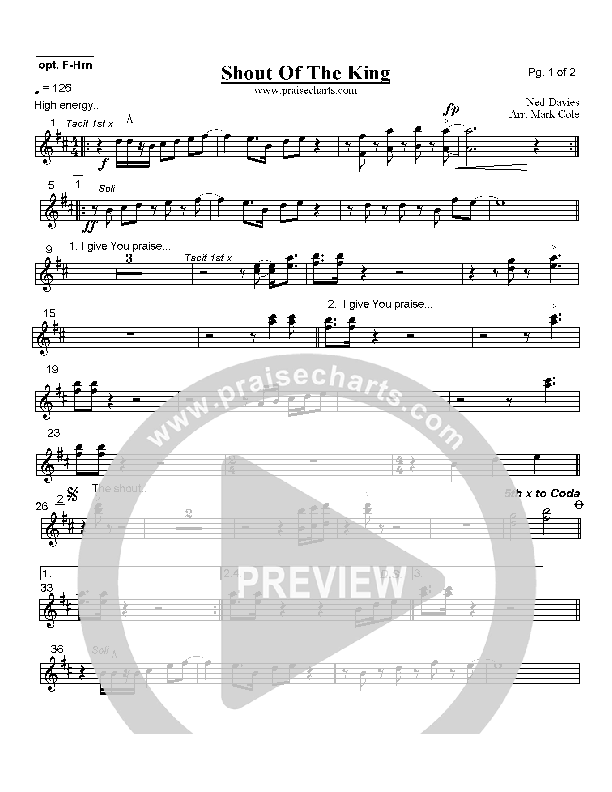 Shout Of The King French Horn (Hillsong Worship)