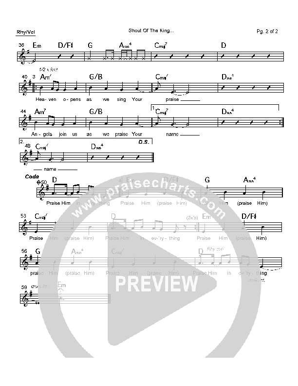 Shout Of The King Rhythm/Vocal (Hillsong Worship)