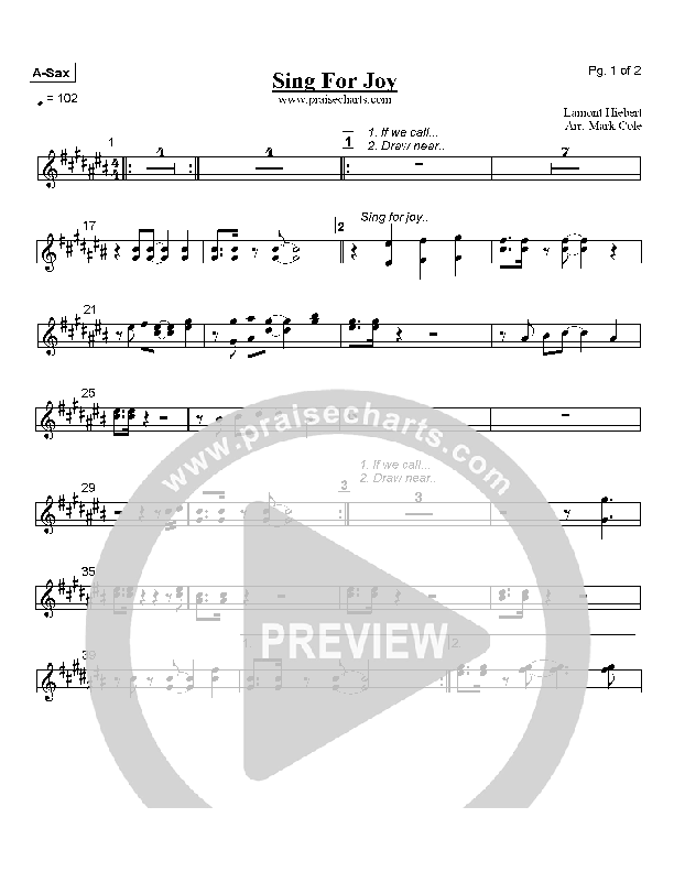 Sing For Joy Alto Sax (Lamont Hiebert)