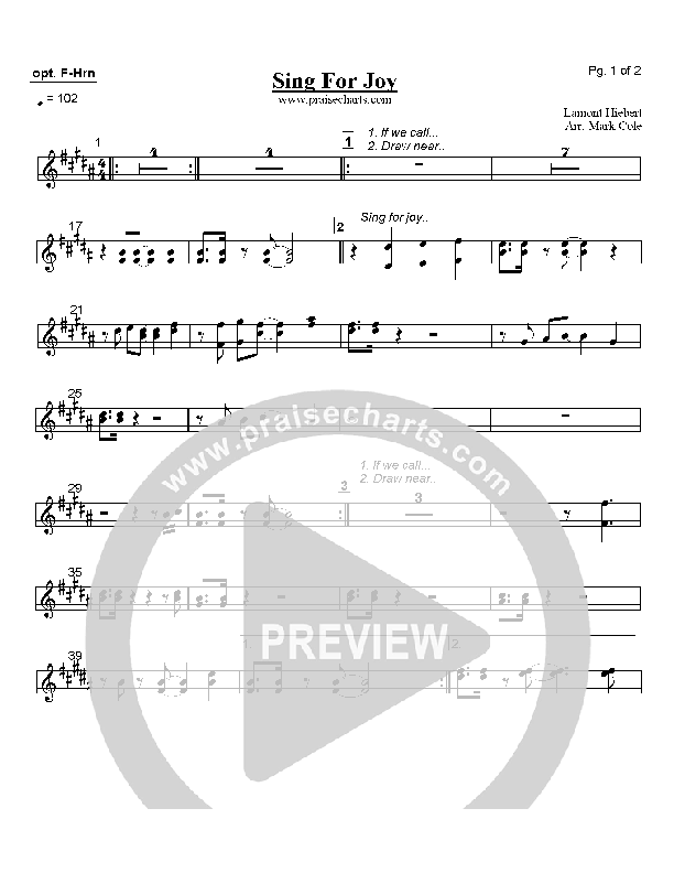 Sing For Joy French Horn (Lamont Hiebert)