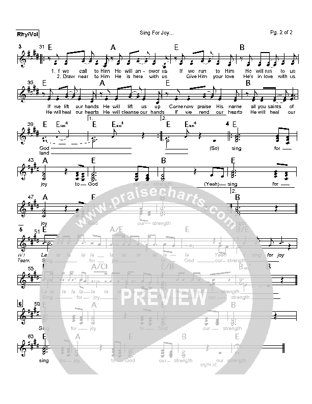 Sing For Joy Rhythm/Vocal (Lamont Hiebert)