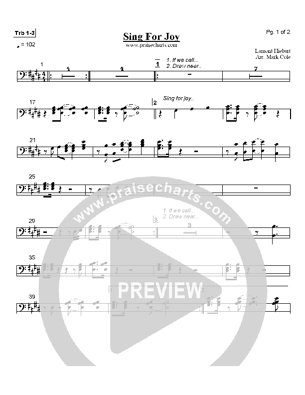 Sing For Joy Trombone 1/2/3 (Lamont Hiebert)