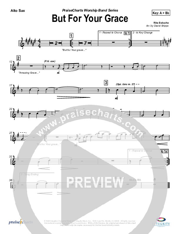 But For Your Grace Alto Sax (Rita Baloche)