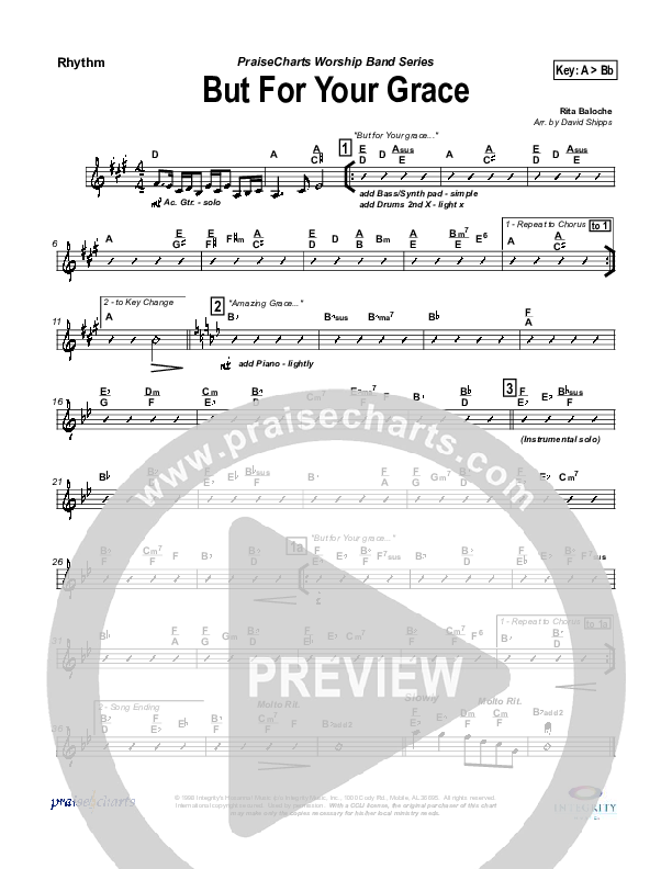 But For Your Grace Rhythm Chart (Rita Baloche)