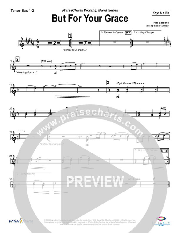 But For Your Grace Tenor Sax 1/2 (Rita Baloche)