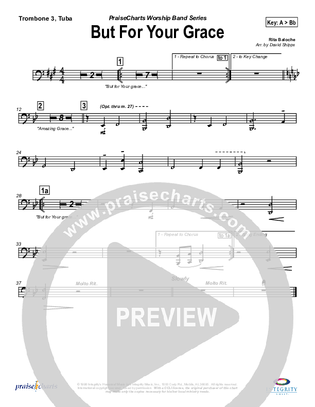 But For Your Grace Trombone 3/Tuba (Rita Baloche)