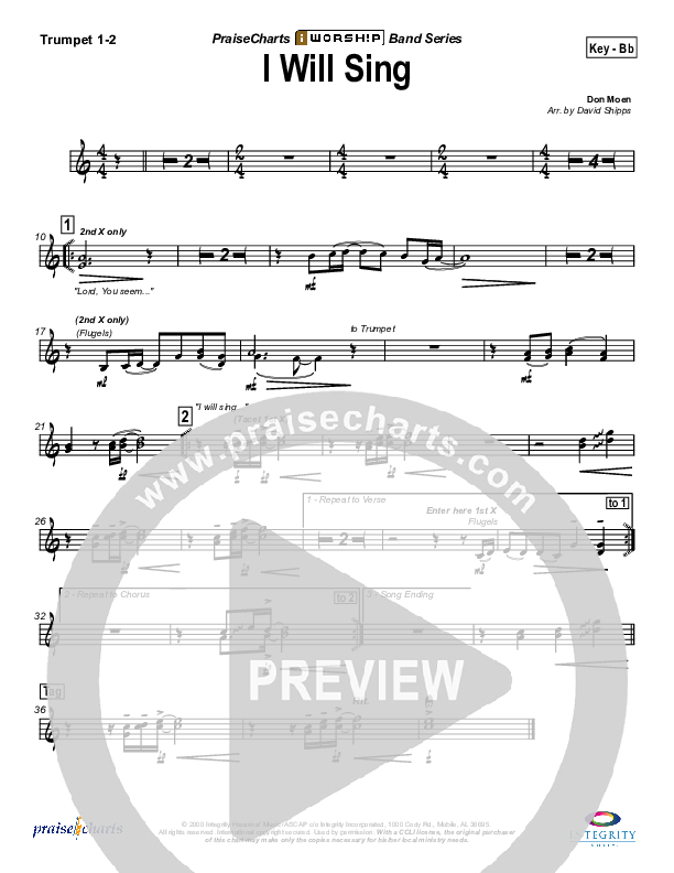 I Will Sing Trumpet 1,2 (Don Moen)
