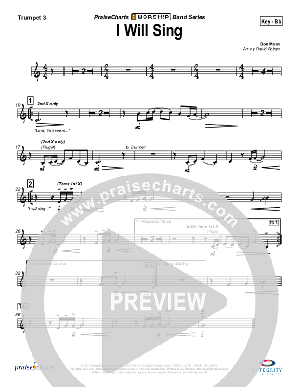 I Will Sing Trumpet 3 (Don Moen)