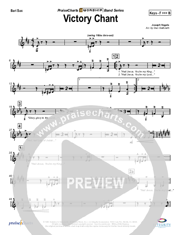 Victory Chant Bari Sax (Joseph Vogels)