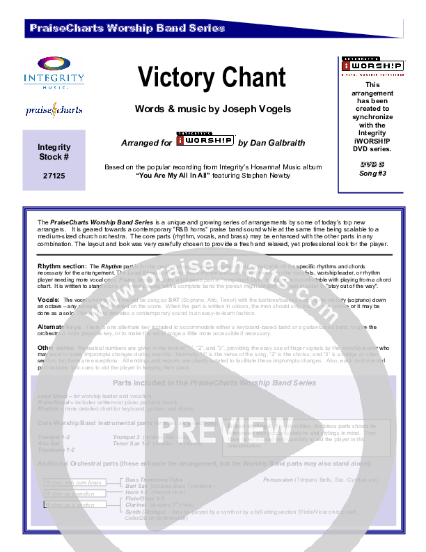 Victory Chant Orchestration (Joseph Vogels)