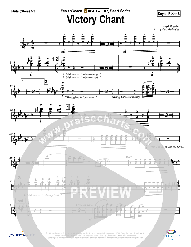Victory Chant Flute/Oboe 1/2/3 (Joseph Vogels)