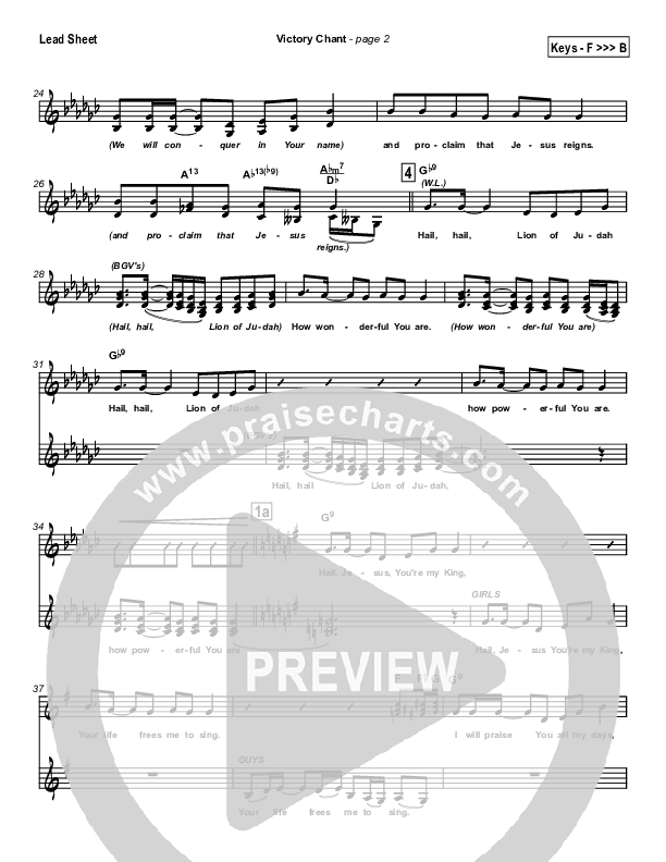 Victory Chant Lead Sheet (Joseph Vogels)