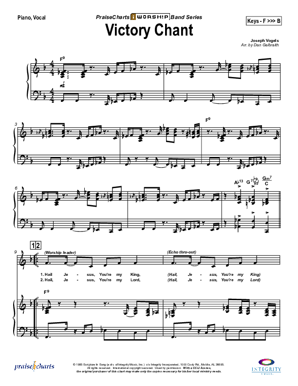 Victory Chant Piano/Vocal (Joseph Vogels)