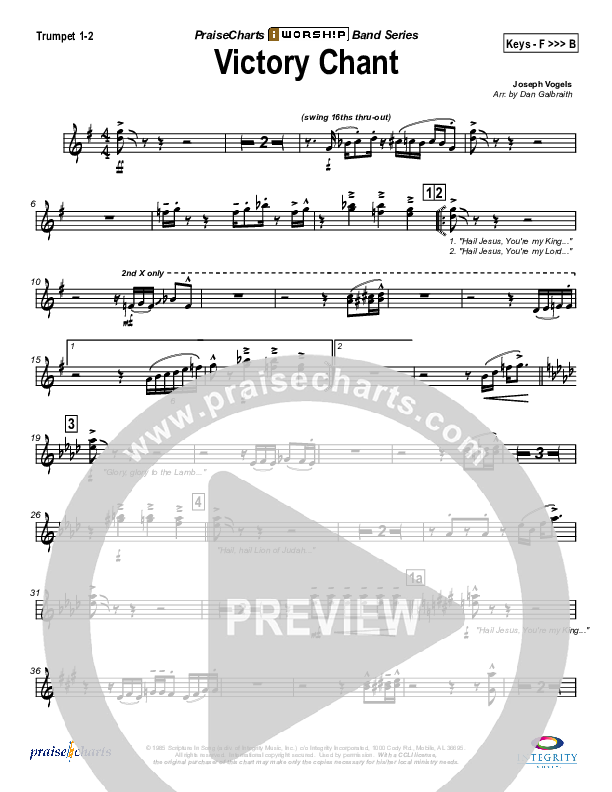 Victory Chant Trumpet 1,2 (Joseph Vogels)