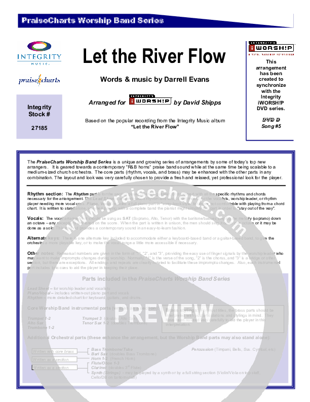 Let The River Flow Cover Sheet (Darrell Evans)