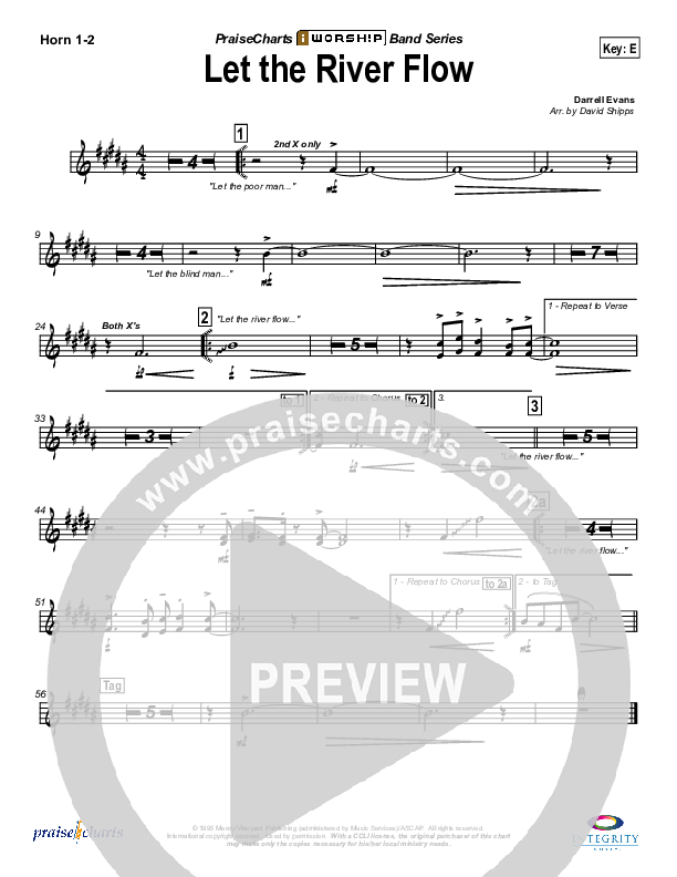 Let The River Flow French Horn 1/2 (Darrell Evans)