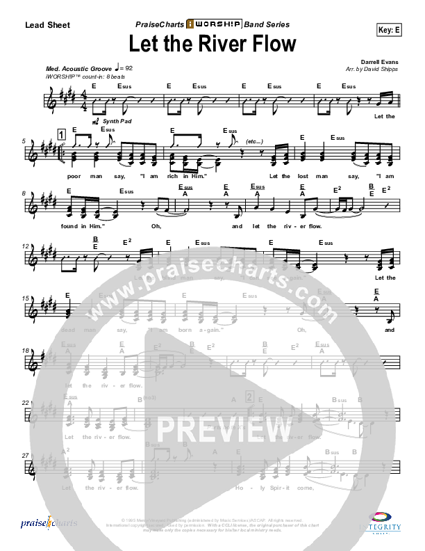 Let The River Flow Lead Sheet (SAT) (Darrell Evans)
