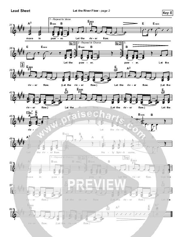 Let The River Flow Lead Sheet (SAT) (Darrell Evans)