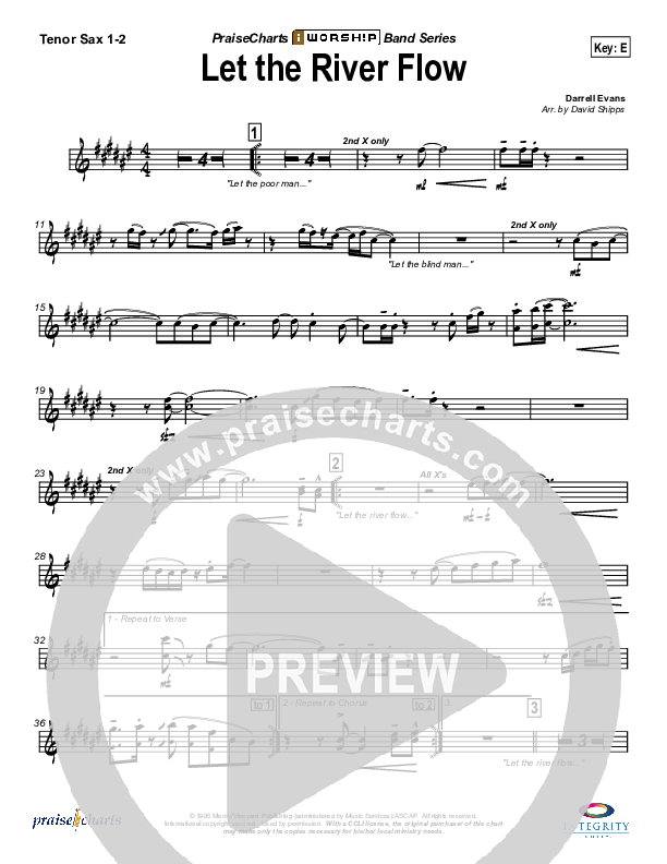 Let The River Flow Tenor Sax 1/2 (Darrell Evans)