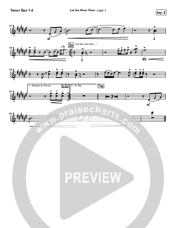 Let The River Flow Tenor Sax 1/2 (Darrell Evans)